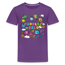 Load image into Gallery viewer, PET SIMULATOR - Doodle World Greetings T-Shirt - purple