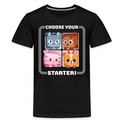 PET SIMULATOR - Choose Your Starter T-Shirt (Youth) - black