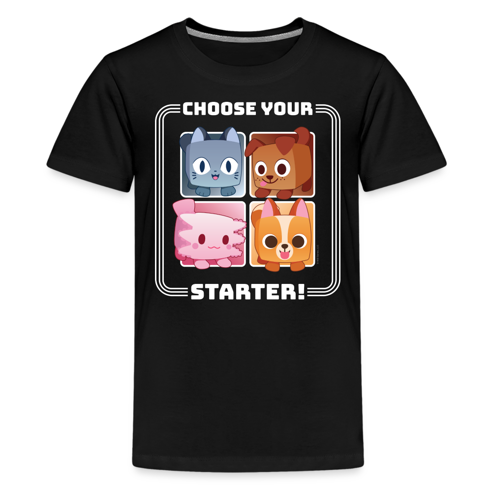 PET SIMULATOR - Choose Your Starter T-Shirt (Youth) - black