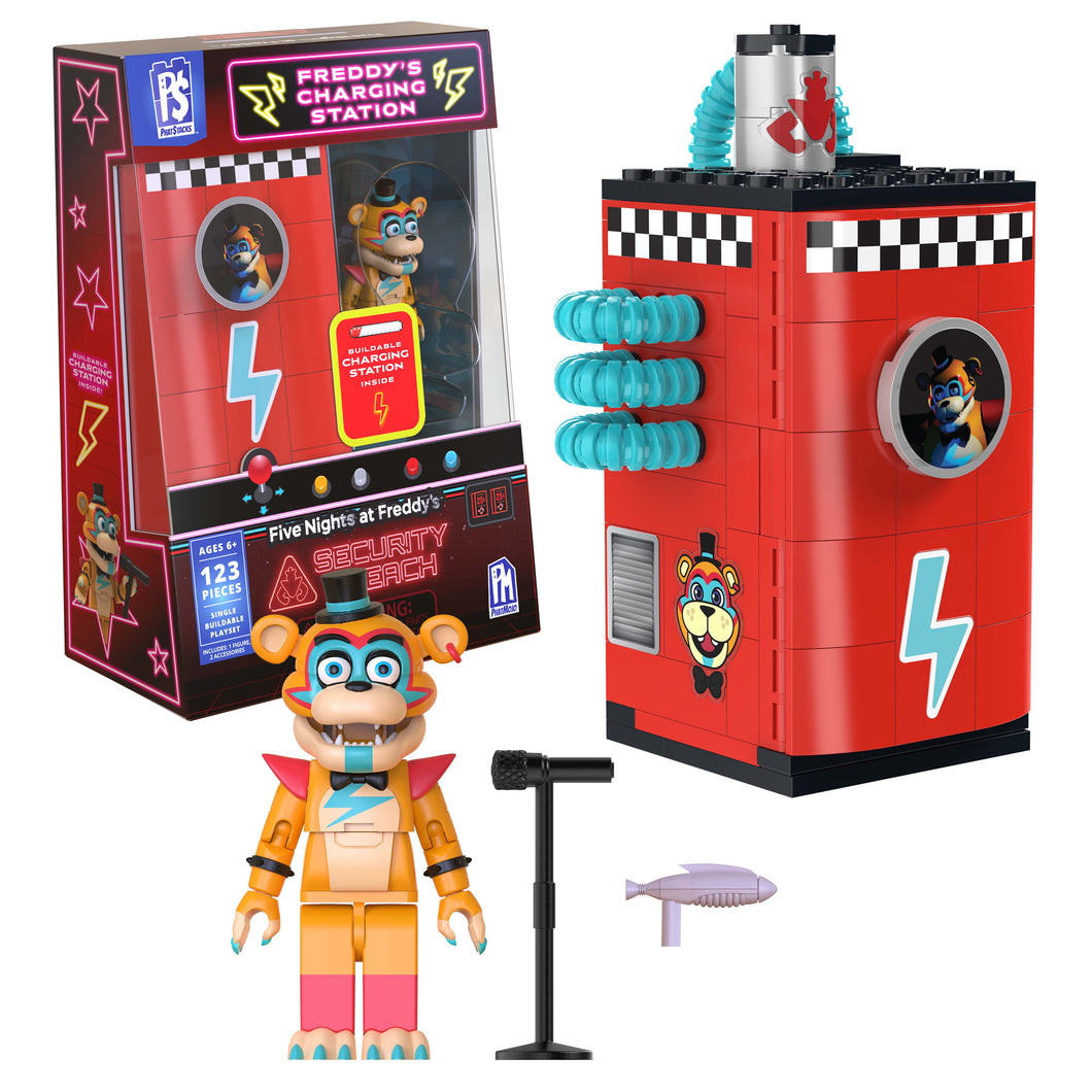 FIVE NIGHTS AT FREDDY'S - Phat$tacks Freddy's Charging Station Playset (123 pieces, Series 1)