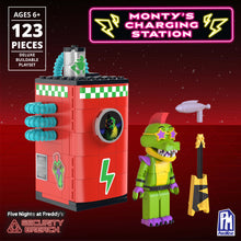 Load image into Gallery viewer, FIVE NIGHTS AT FREDDY&#39;S - Phat$tacks Monty&#39;s Charging Station Playset (123 pieces, Series 1)
