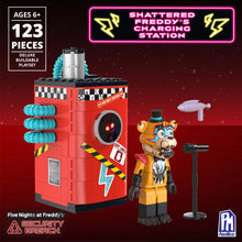 Load image into Gallery viewer, FIVE NIGHTS AT FREDDY&#39;S - Phat$tacks Shattered Freddy&#39;s Charging Station Playset (123 pieces, Series 1)
