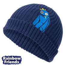 Load image into Gallery viewer, RAINBOW FRIENDS - Peeking Blue Embroidered Ribbed Beanie (Unisex)
