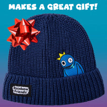 Load image into Gallery viewer, RAINBOW FRIENDS - Peeking Blue Embroidered Ribbed Beanie (Unisex)
