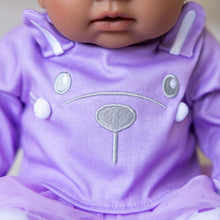 Load image into Gallery viewer, TINY TREASURES - Baby Doll w/ Lilac Bunny Outfit (17&quot; Tall)
