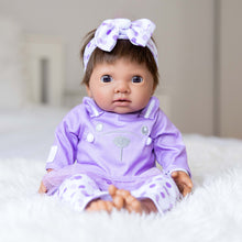 Load image into Gallery viewer, TINY TREASURES - Baby Doll w/ Lilac Bunny Outfit (17&quot; Tall)
