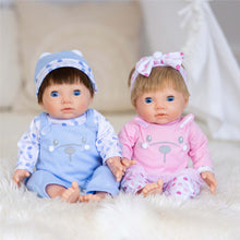 Load image into Gallery viewer, TINY TREASURES - Baby Doll w/ Blue Bear Outfit (17&quot; Tall)
