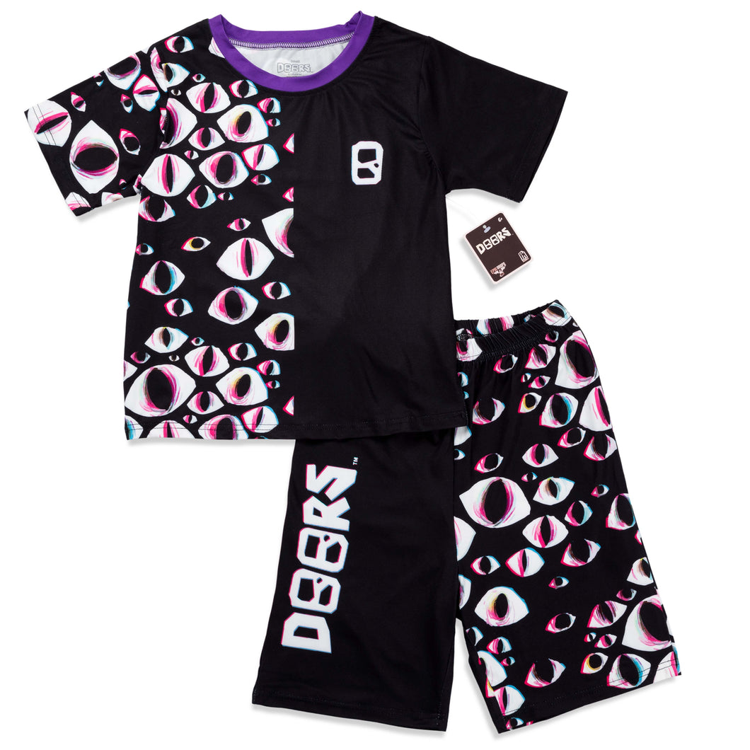 DOORS - Split Eyes Short-Sleeve Pajamas Set (Kids Unisex)