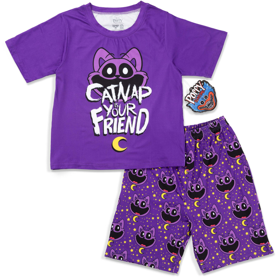 POPPY PLAYTIME - CatNap Smiling Critters Short-Sleeve Pajamas Set (Kids Unisex)