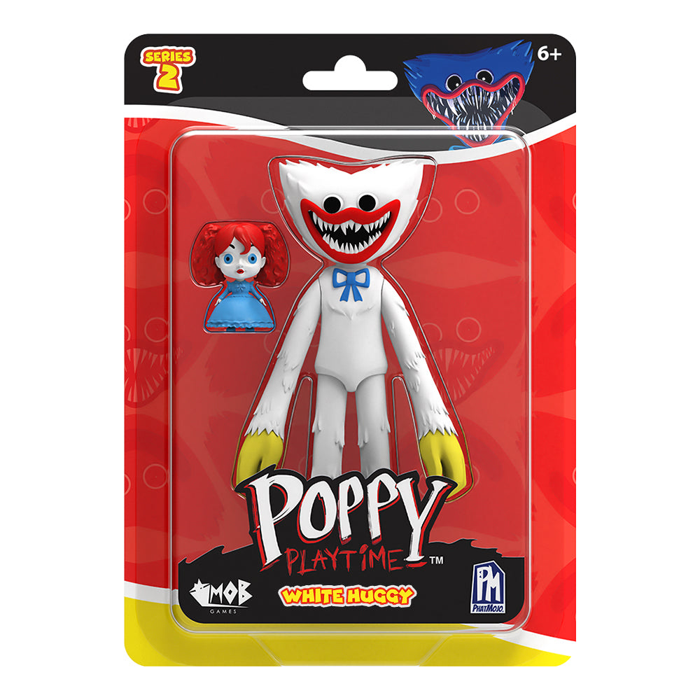 POPPY PLAYTIME - White Huggy Wuggy Action Figure (5” Tall Posable Figure, Series 2)