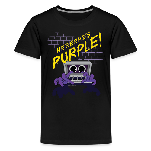 RAINBOW FRIENDS - Here's Purple! T-Shirt (Youth) - black