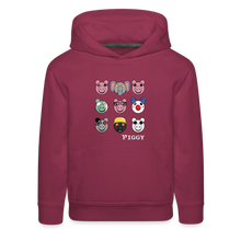 Load image into Gallery viewer, PIGGY - Piggy Faces Hoodie (Youth) - burgundy
