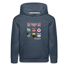 Load image into Gallery viewer, PIGGY - Piggy Faces Hoodie (Youth) - heather denim
