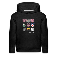 Load image into Gallery viewer, PIGGY - Piggy Faces Hoodie (Youth) - charcoal grey
