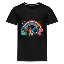 Load image into Gallery viewer, ALPHABET LORE - LMNOP Rainbow T-Shirt (Youth) - black
