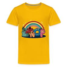 Load image into Gallery viewer, ALPHABET LORE - LMNOP Rainbow T-Shirt (Youth) - sun yellow
