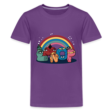 Load image into Gallery viewer, ALPHABET LORE - LMNOP Rainbow T-Shirt (Youth) - purple
