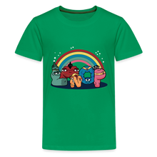 Load image into Gallery viewer, ALPHABET LORE - LMNOP Rainbow T-Shirt (Youth) - kelly green
