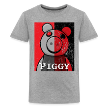 Load image into Gallery viewer, PIGGY - Split-Face Distressed T-Shirt (Youth) - heather gray
