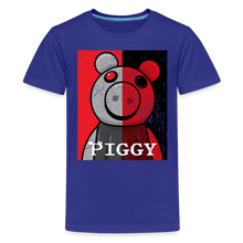 Load image into Gallery viewer, PIGGY - Split-Face Distressed T-Shirt (Youth) - royal blue
