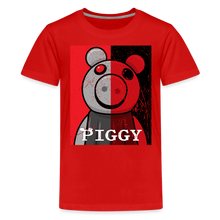 Load image into Gallery viewer, PIGGY - Split-Face Distressed T-Shirt (Youth) - red

