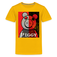 Load image into Gallery viewer, PIGGY - Split-Face Distressed T-Shirt (Youth) - sun yellow
