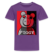 Load image into Gallery viewer, PIGGY - Split-Face Distressed T-Shirt (Youth) - purple
