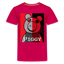 Load image into Gallery viewer, PIGGY - Split-Face Distressed T-Shirt (Youth) - dark pink
