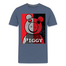 Load image into Gallery viewer, PIGGY - Split-Face Distressed T-Shirt (Youth) - heather blue
