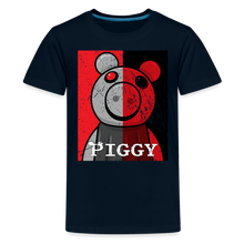 Load image into Gallery viewer, PIGGY - Split-Face Distressed T-Shirt (Youth) - deep navy
