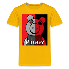 Load image into Gallery viewer, PIGGY - Split-Face Piggy T-Shirt (Youth) - sun yellow
