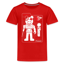 Load image into Gallery viewer, PIGGY - Piggy Blueprint (Dark Version) T-Shirt (Youth) - red
