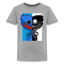 Load image into Gallery viewer, POPPY PLAYTIME - Huggy Duality T-Shirt (Youth) - heather gray
