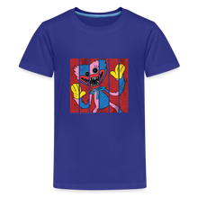Load image into Gallery viewer, POPPY PLAYTIME - Huggy &amp; Kissy Split T-Shirt (Youth) - royal blue
