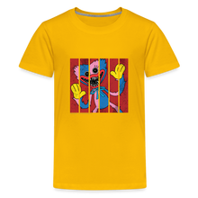 Load image into Gallery viewer, POPPY PLAYTIME - Huggy &amp; Kissy Split T-Shirt (Youth) - sun yellow
