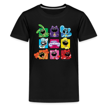 Load image into Gallery viewer, POPPY PLAYTIME - Smiling Critters Grid T-Shirt (Youth) - black

