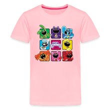 Load image into Gallery viewer, POPPY PLAYTIME - Smiling Critters Grid T-Shirt (Youth) - pink
