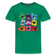 Load image into Gallery viewer, POPPY PLAYTIME - Smiling Critters Grid T-Shirt (Youth) - kelly green
