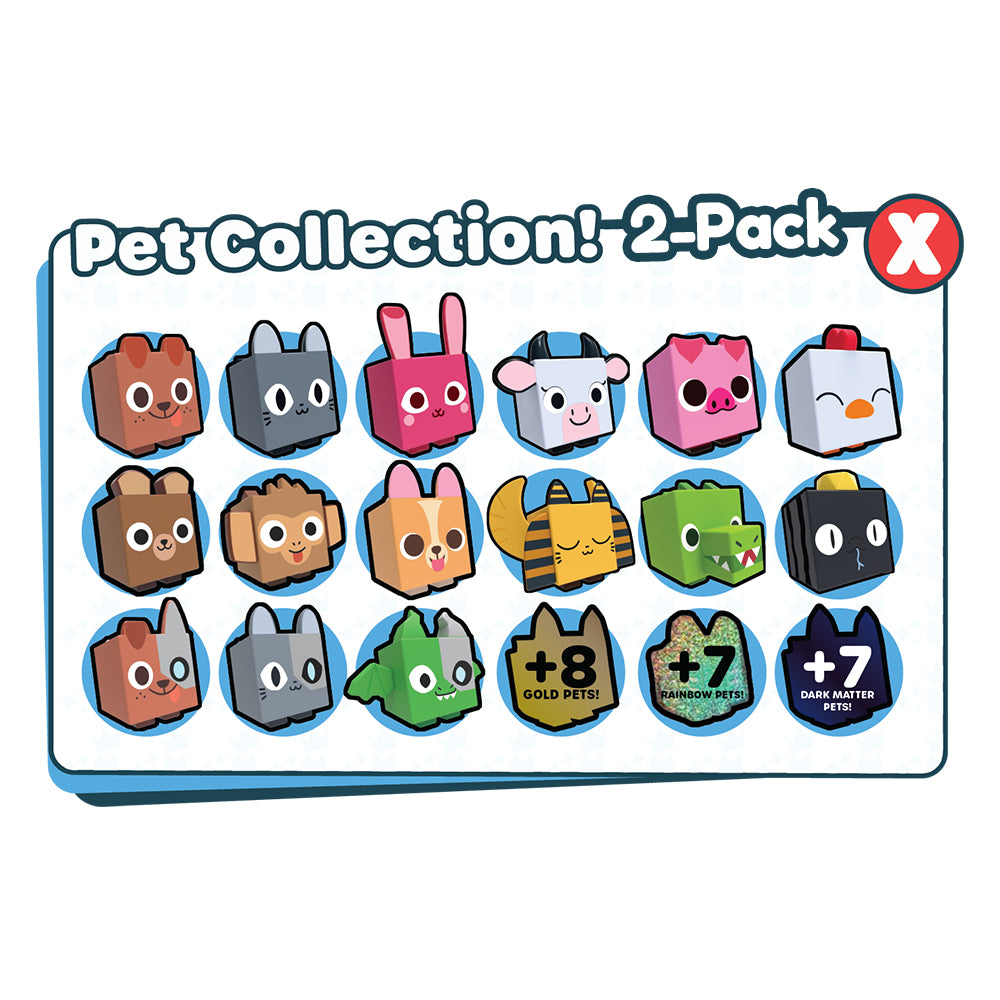 Epic Drops PET SIMULATOR - Mystery Pet Minifigures 2-Pack (Two Mystery Eggs & Pet ...