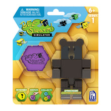 Load image into Gallery viewer, Bee Swarm Simulator – Black Bear Action Figure Pack w/ Mystery Bee &amp; Honeycomb Case (5” Articulated Figure &amp; Bonus Items, Series 1)
