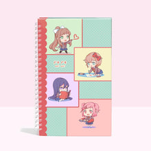 Load image into Gallery viewer, DDLC - Pastel Spiral-Bound Notebook (8&quot; Tall Stationery w/ Ruled Paper)
