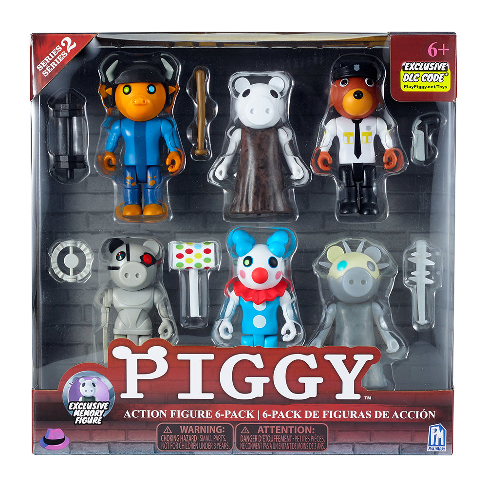 PIGGY - Action Figure 6-Pack (Six 3.5 Buildable Toys, 6 Accessories, –