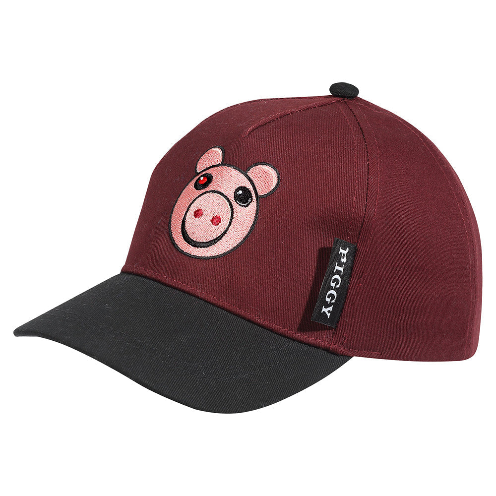 PIGGY - Piggy Face Baseball Cap (Embroidered Hat, Youth Size w/ Adjustable Fit)