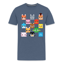 Load image into Gallery viewer, PET SIMULATOR - Checkered Faces T-Shirt - heather blue

