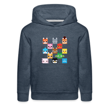 Load image into Gallery viewer, PET SIMULATOR - Checkered Faces Hoodie - heather denim
