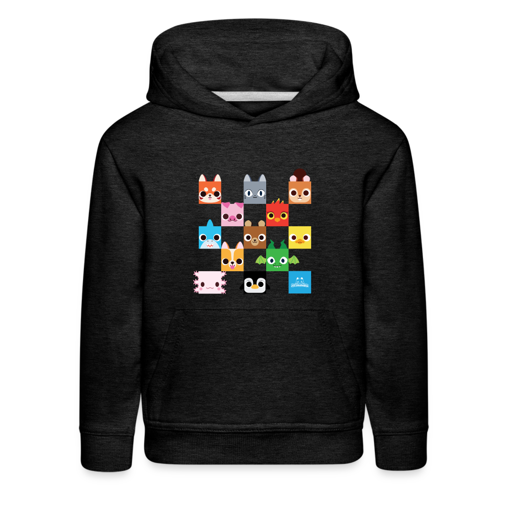 PET SIMULATOR - Checkered Faces Hoodie - charcoal grey