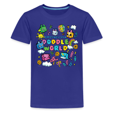 Load image into Gallery viewer, PET SIMULATOR - Doodle World Greetings T-Shirt - royal blue
