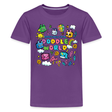Load image into Gallery viewer, PET SIMULATOR - Doodle World Greetings T-Shirt - purple
